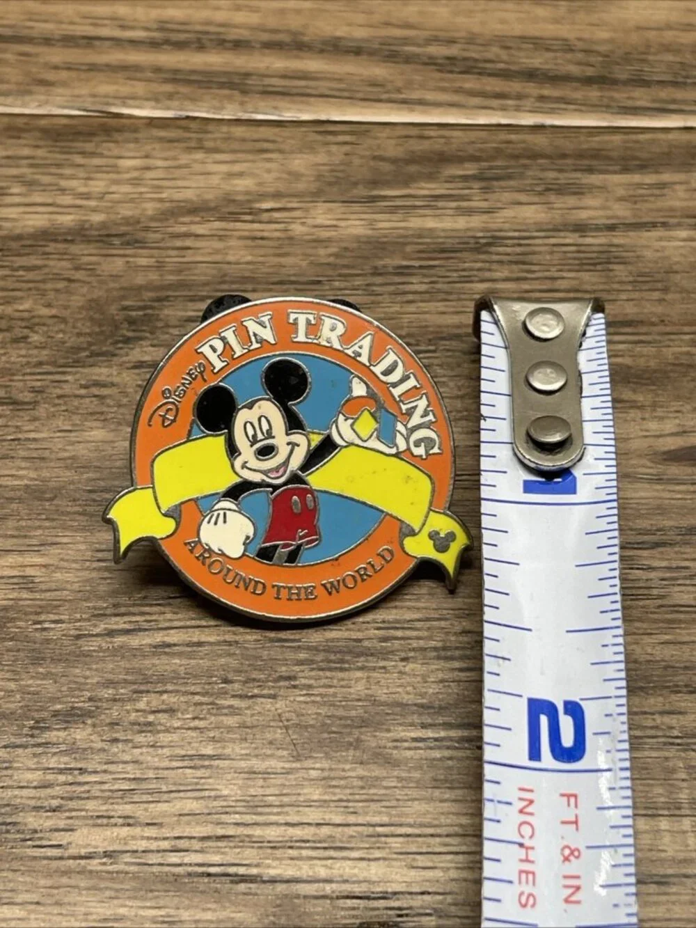 Disney Hidden Mickey Orange Pin Trading Logo Pin